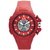 Red Silicone Dual Movement Watch