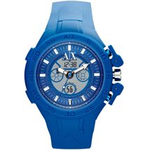 Blue Silicone Dual Movement Watch